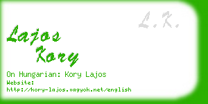 lajos kory business card